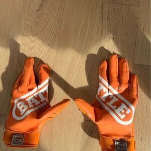 Battle Orange Football Gloves